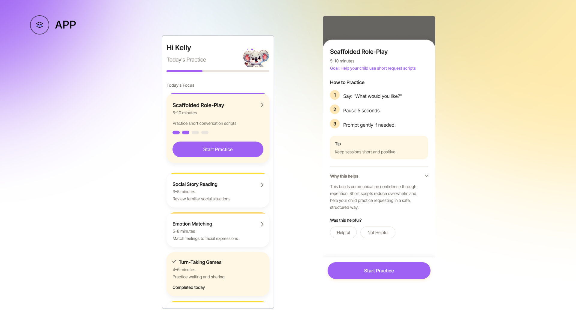 Kidooo app screens